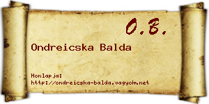 Ondreicska Balda névjegykártya